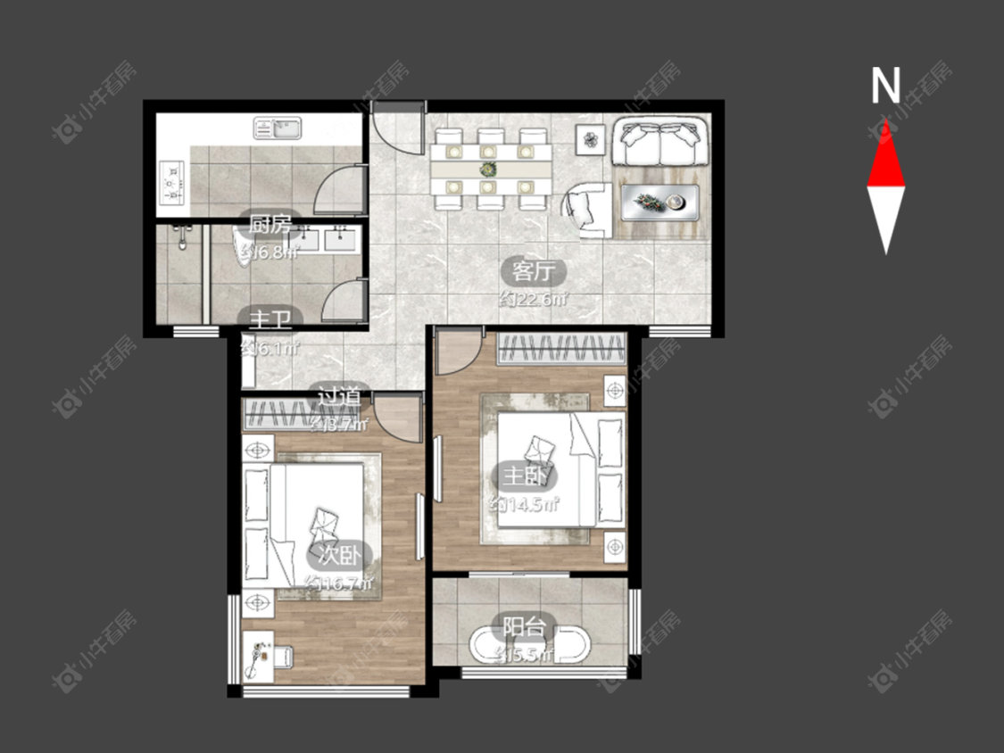 常州福地聚龙苑在售二手房源户型图_小牛看房