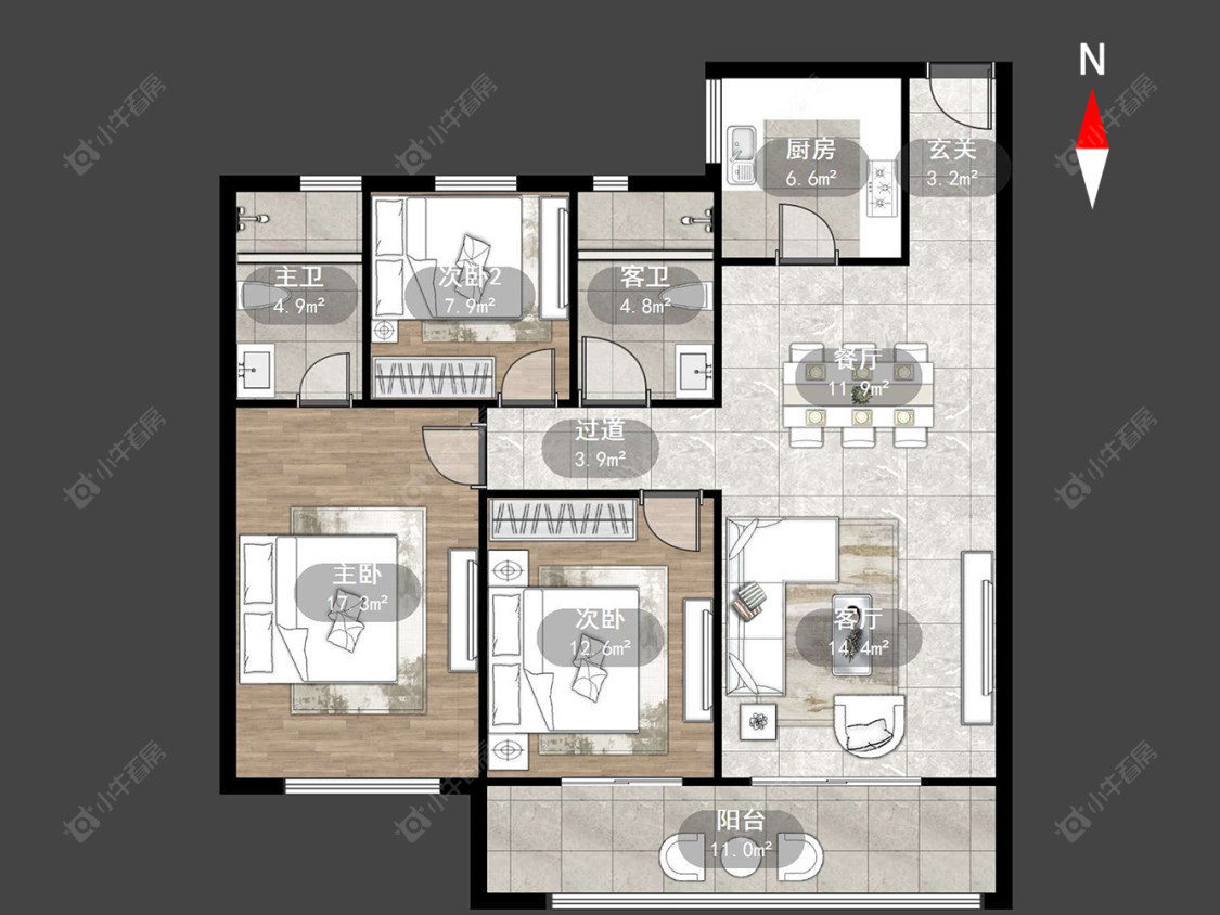 常州紫霞花苑在售二手房源户型图_小牛看房