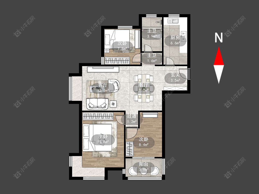常州新城公馆风尚在售二手房源户型图_小牛看房