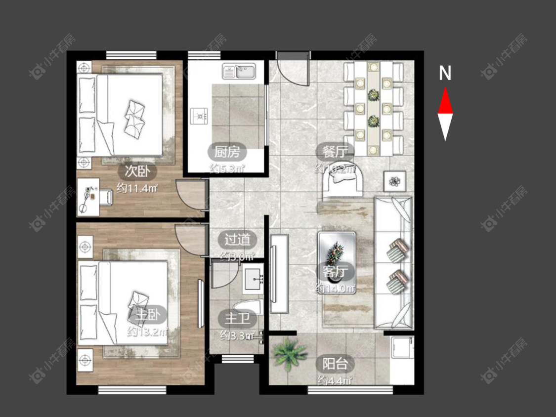 绿地世纪城二期房源户型图 常州绿地世纪城二期在售二手房源户型图_小牛看房