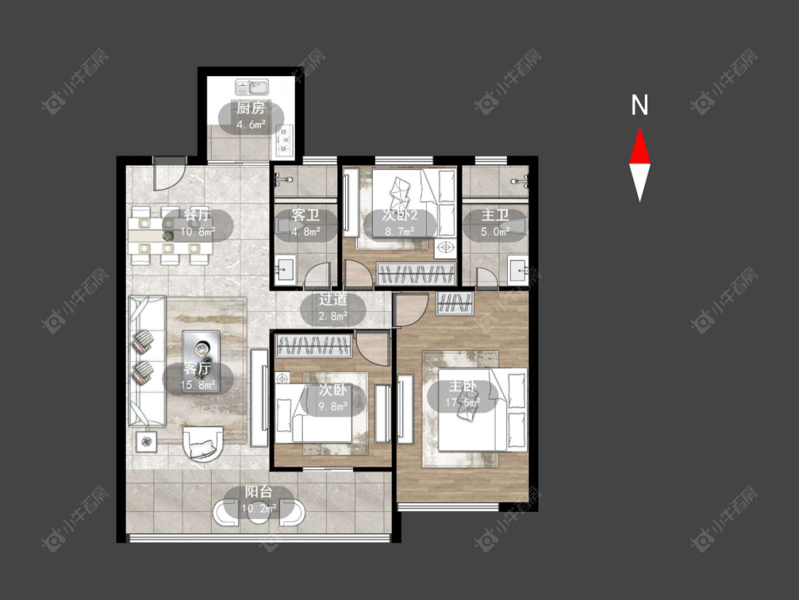 龙湖景粼天著房源户型图 常州龙湖景粼天著在售二手房源户型图_小牛看房