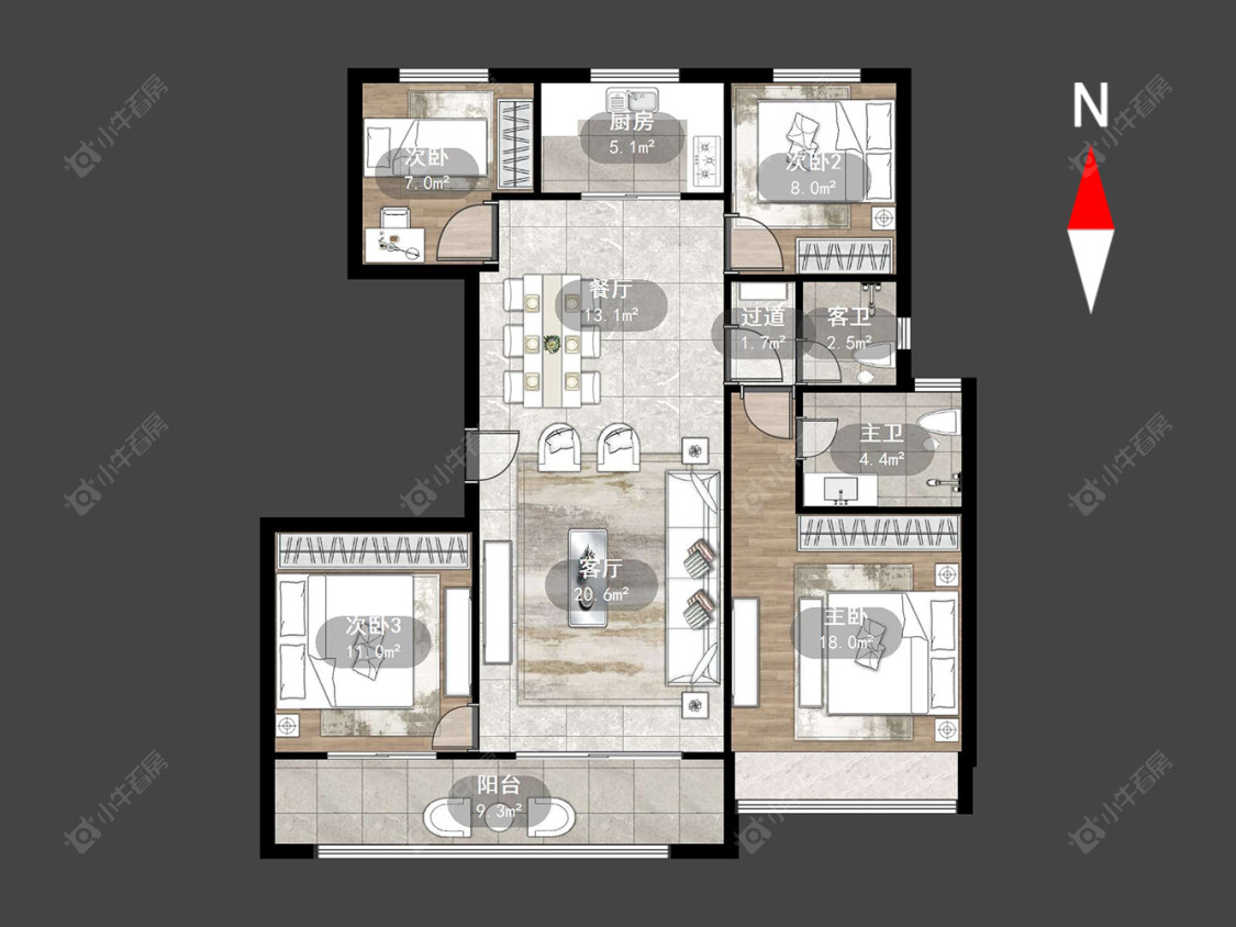美的江山樾房源户型图 常州美的江山樾在售二手房源户型图_小牛看房