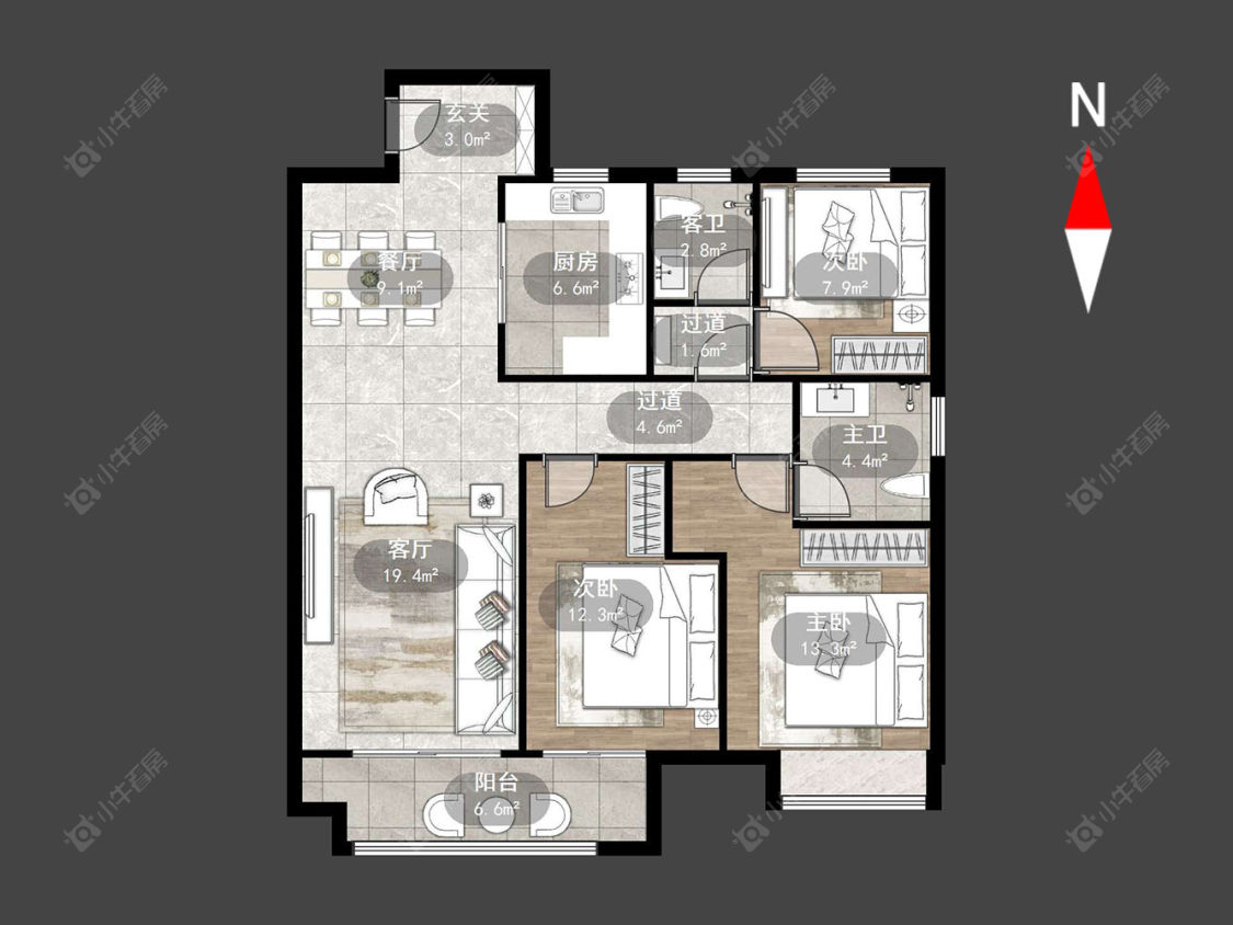 常州昱湖上观在售二手房源户型图_小牛看房