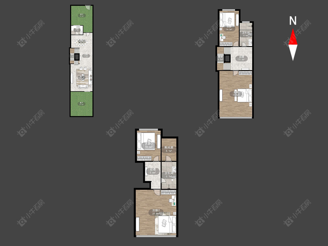 常州长宇棕榈湾别墅区在售二手房房源户型图_小牛看房