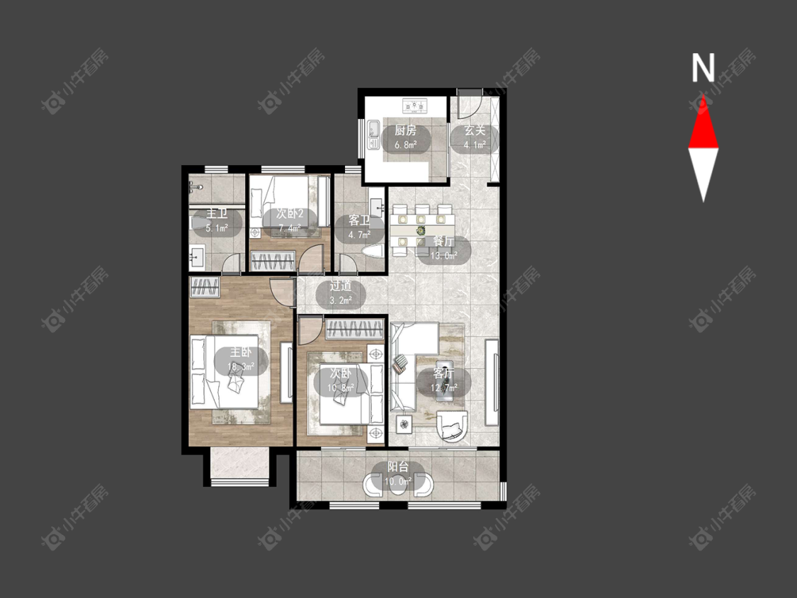 新城樾隽中央房源户型图 常州新城樾隽中央在售二手房源户型图_小牛看房