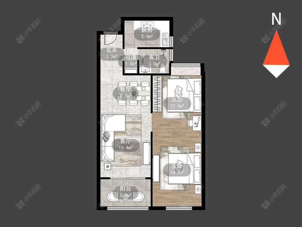 常州聚盛花园在售二手房源户型图_小牛看房