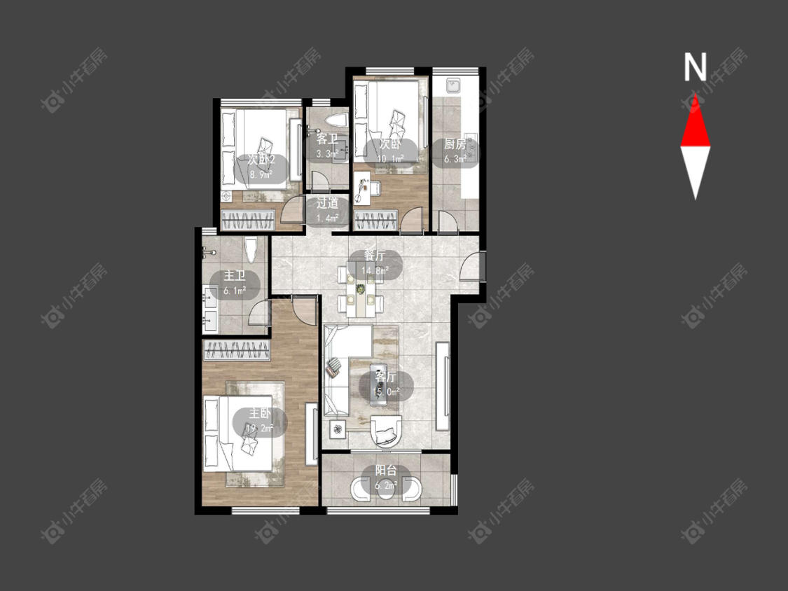 常州锦绣天地在售二手房源户型图_小牛看房
