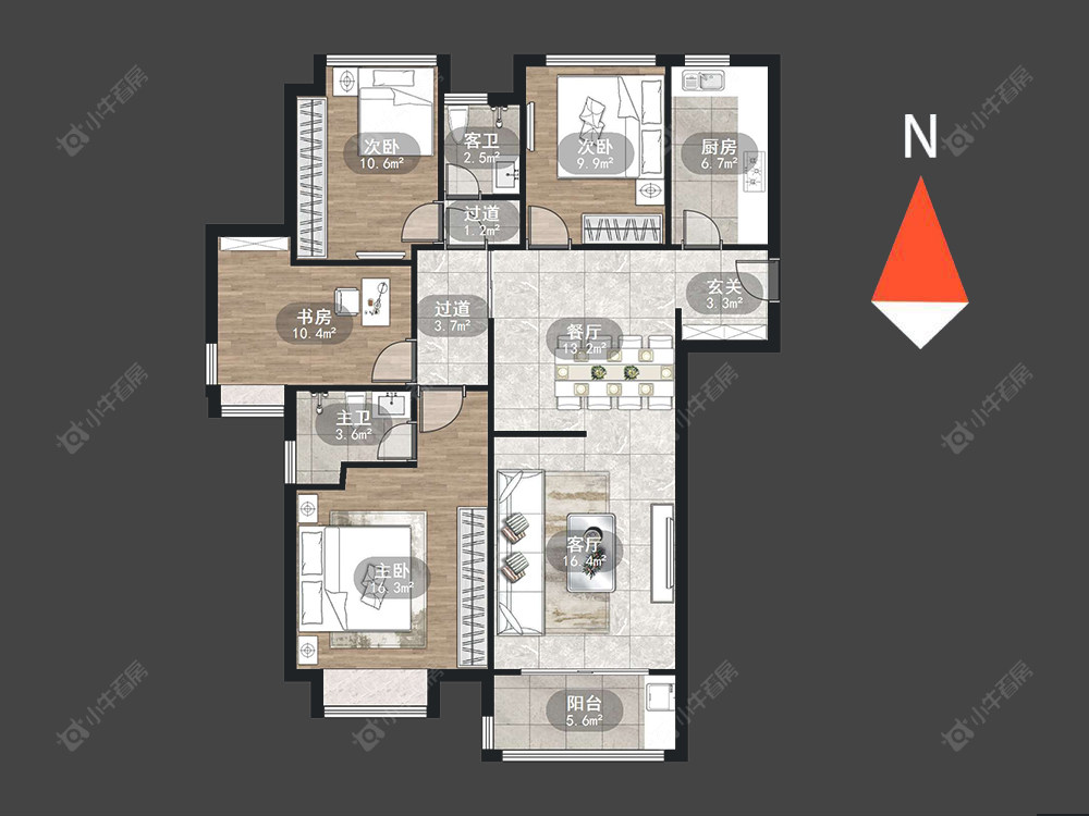 常州龙湖龙誉城三期在售二手房源户型图_小牛看房