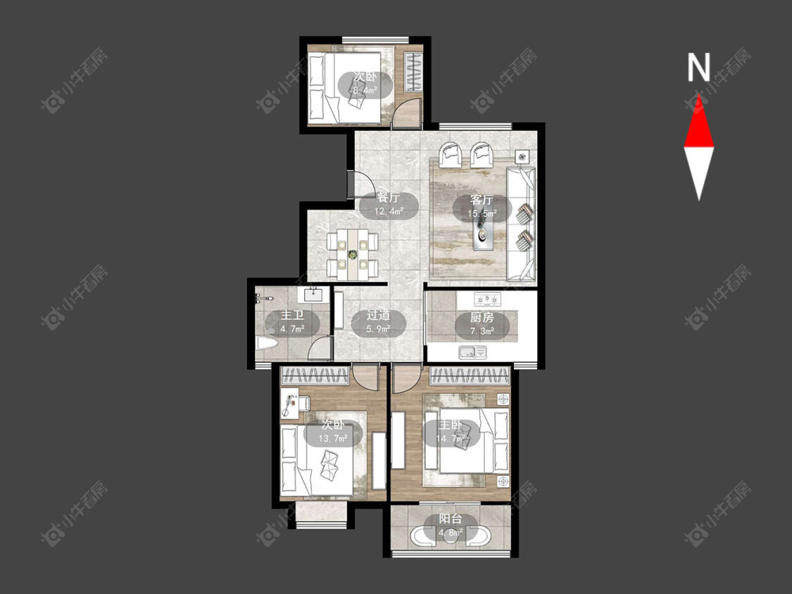 常州剑湖华庭在售二手房源户型图_小牛看房