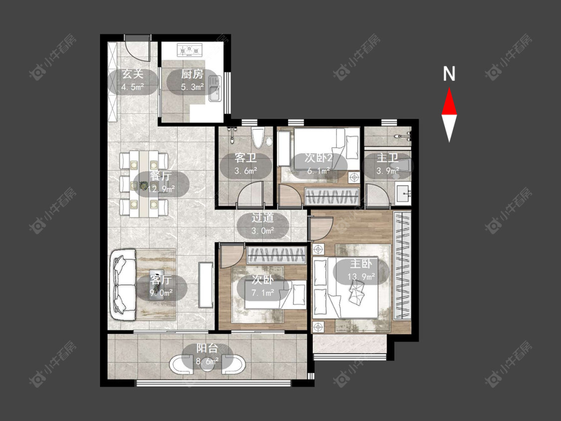 常州碧桂园翡丽都会在售二手房源户型图_小牛看房