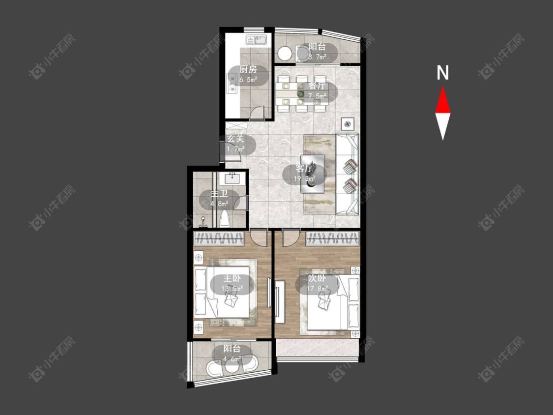 新龙花苑东区房源户型图 常州新龙花苑东区在售二手房源户型图_小牛看房
