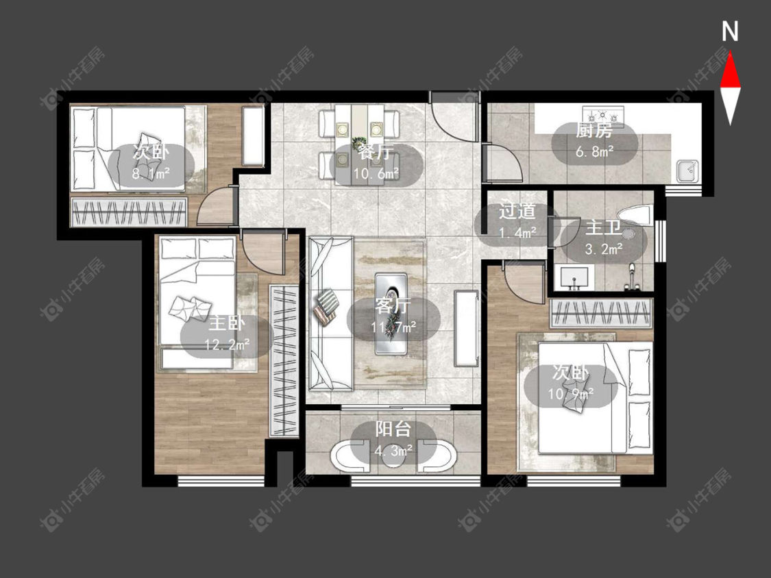 宝龙国际花园二期房源户型图 常州宝龙国际花园二期在售二手房源户型图_小牛看房