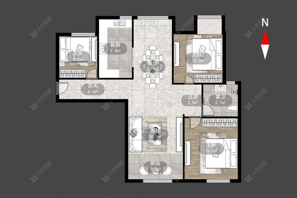 常州万达中央华城在售二手房源户型图_小牛看房