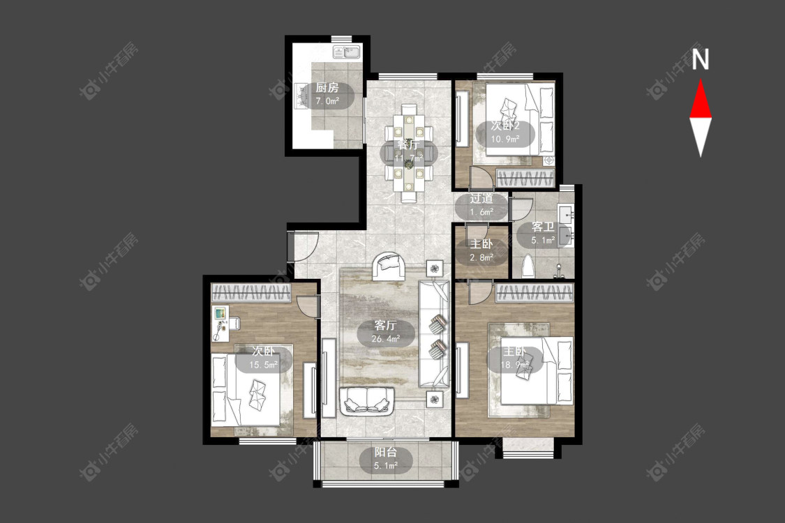 常州四季新城北苑在售二手房源户型图_小牛看房
