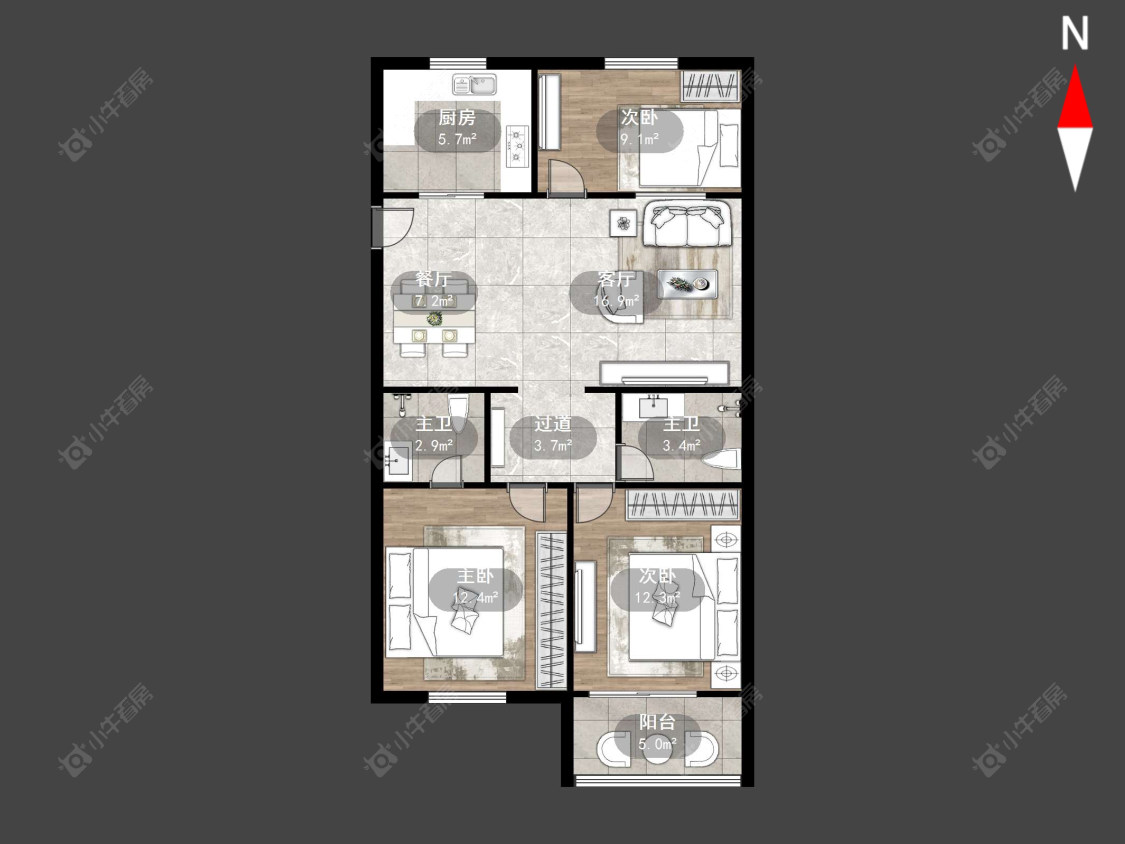 常州常宁公寓在售二手房源户型图_小牛看房