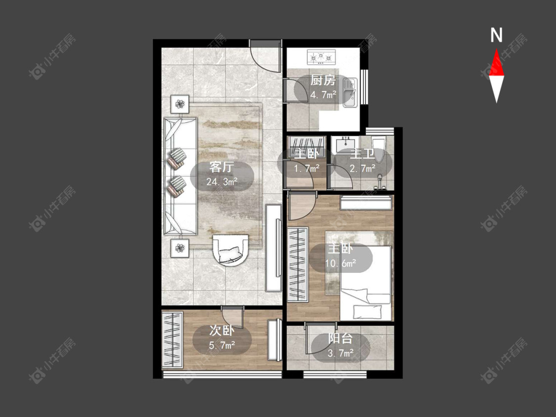 常州长宇棕榈湾在售二手房源户型图_小牛看房