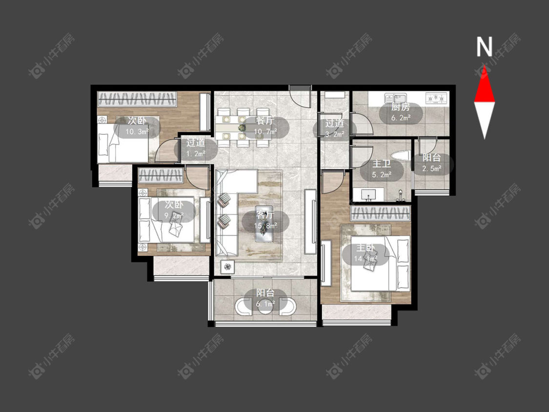 常州恒大翡翠华庭在售二手房源户型图_小牛看房