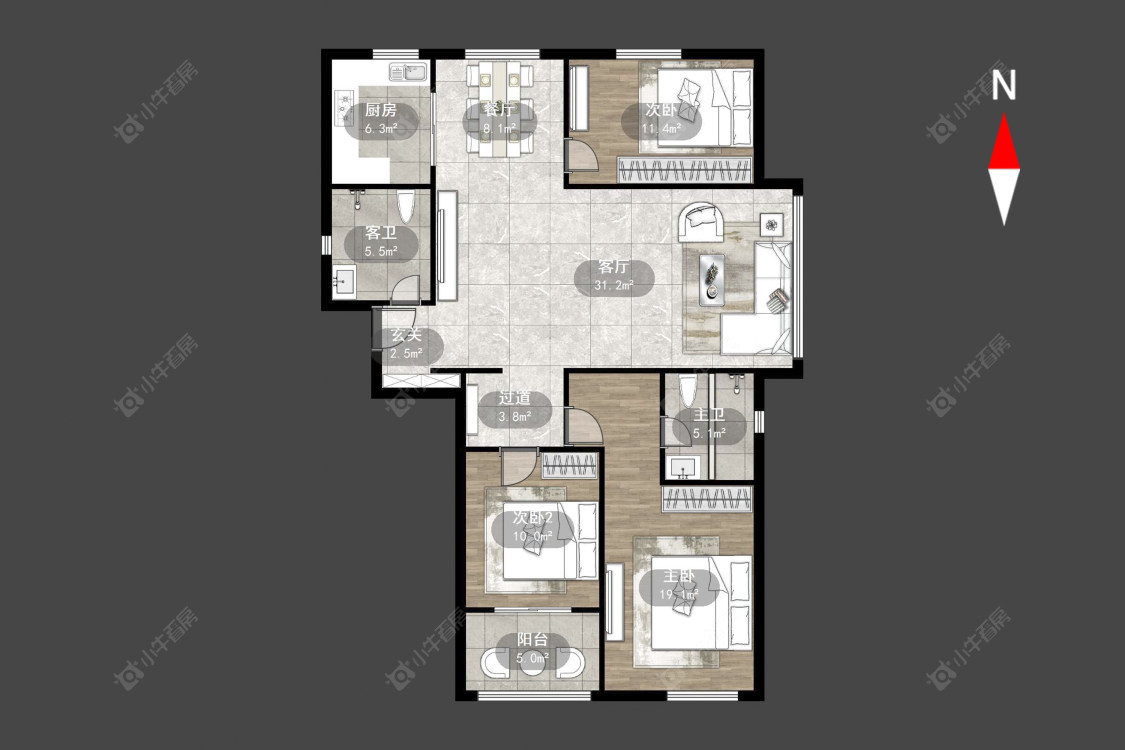 常州吾悦广场南区在售二手房源户型图_小牛看房