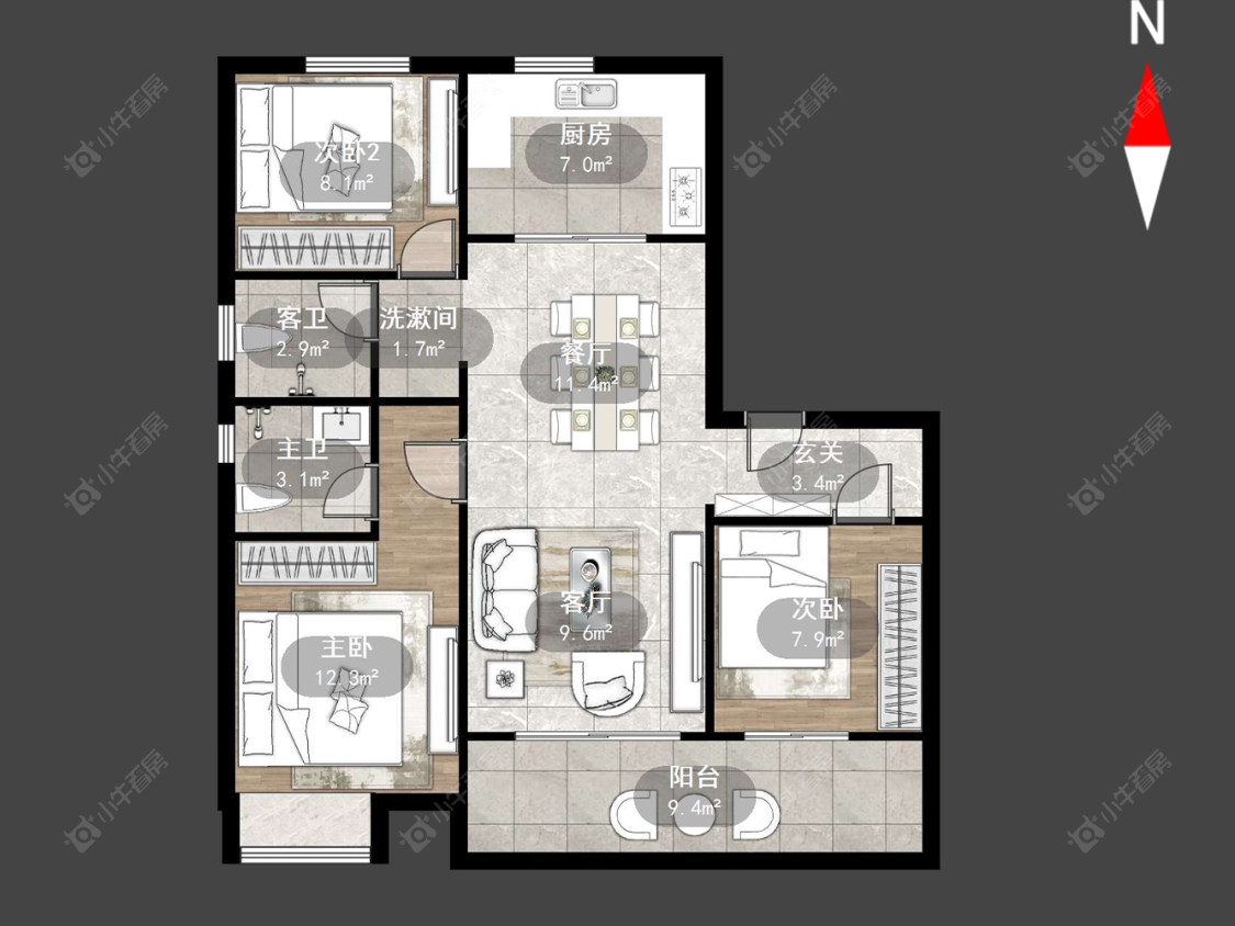 常州公元礼著在售二手房源户型图_小牛看房