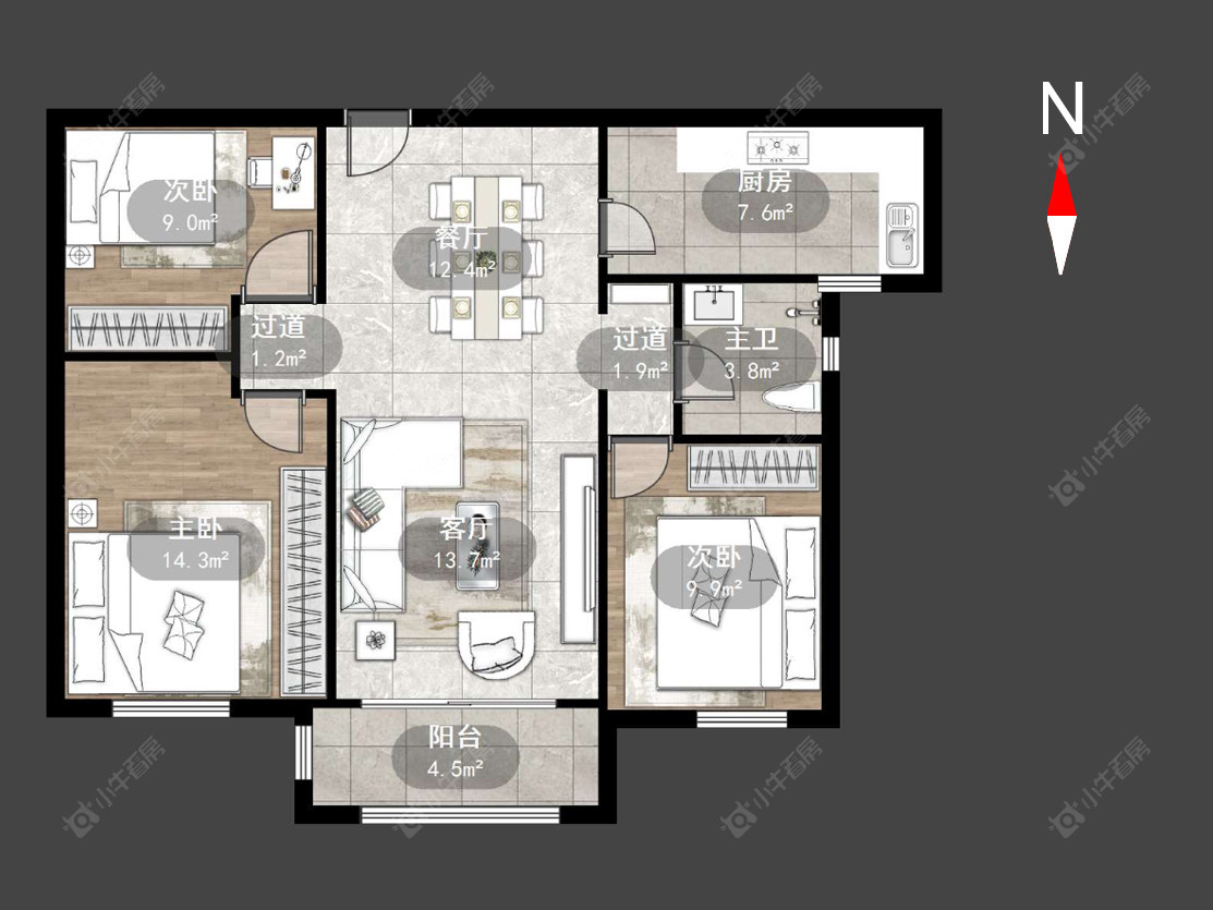 常州华润国际一期在售二手房源户型图_小牛看房