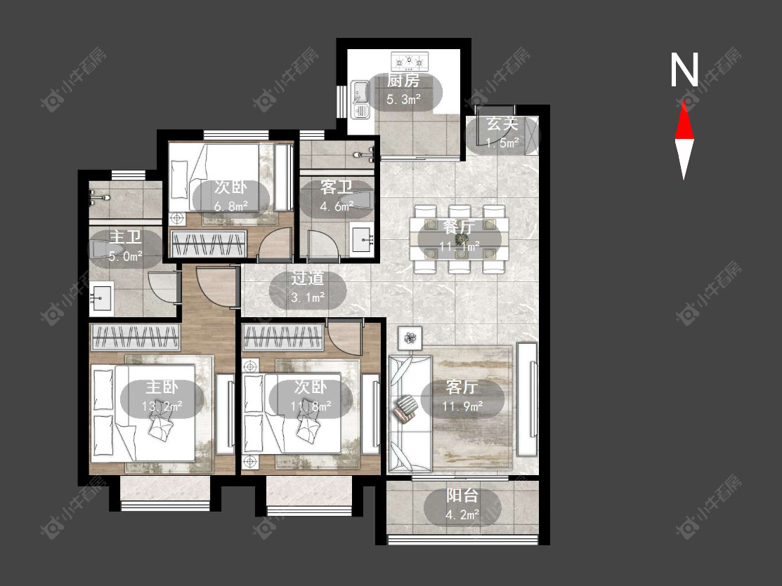 华润幸福里房源户型图 常州华润幸福里在售二手房源户型图_小牛看房