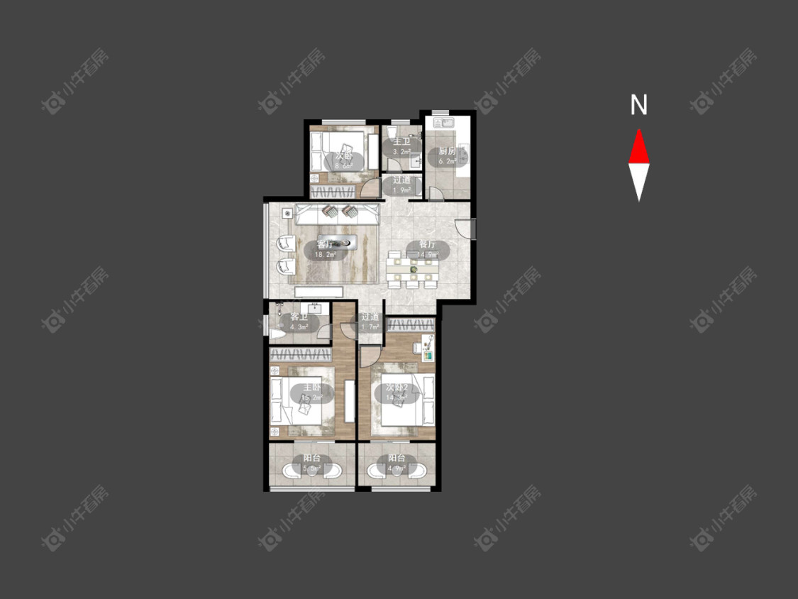 常州百兴澜庭在售二手房房源户型图_小牛看房