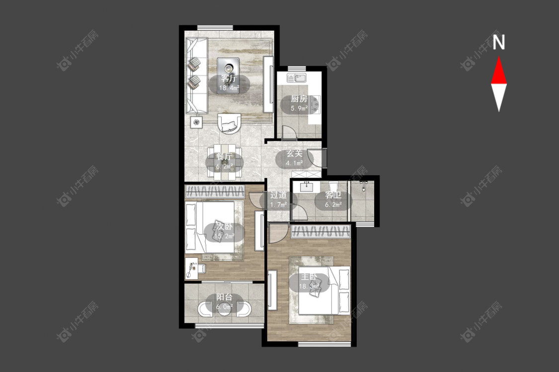常州新城南都花海在售二手房源户型图_小牛看房