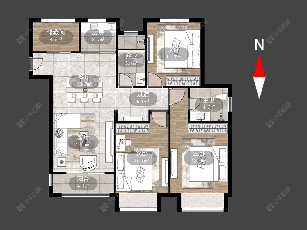 常州津通雅苑在售二手房源户型图_小牛看房