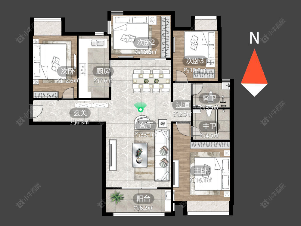 万达中央华城房源户型图 常州万达中央华城在售二手房源户型图_小牛看房