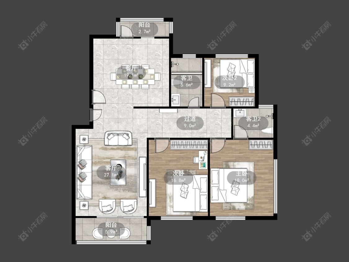 丹阳天波城在售二手房源户型图_小牛看房