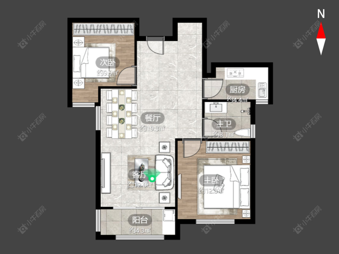 龙德花园房源户型图 常州龙德花园在售二手房源户型图_小牛看房