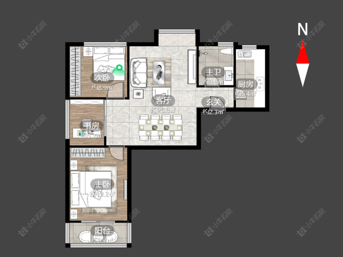 常州飞龙新苑在售二手房源户型图_小牛看房