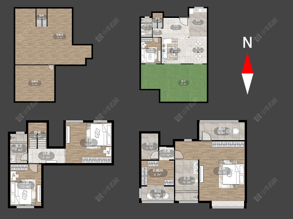 常州太湖院子在售二手房源户型图_小牛看房