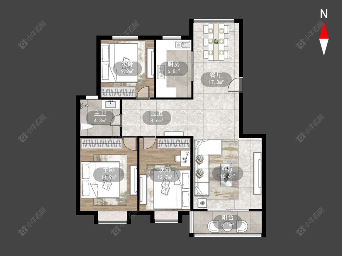 常州运河花园在售二手房源户型图_小牛看房