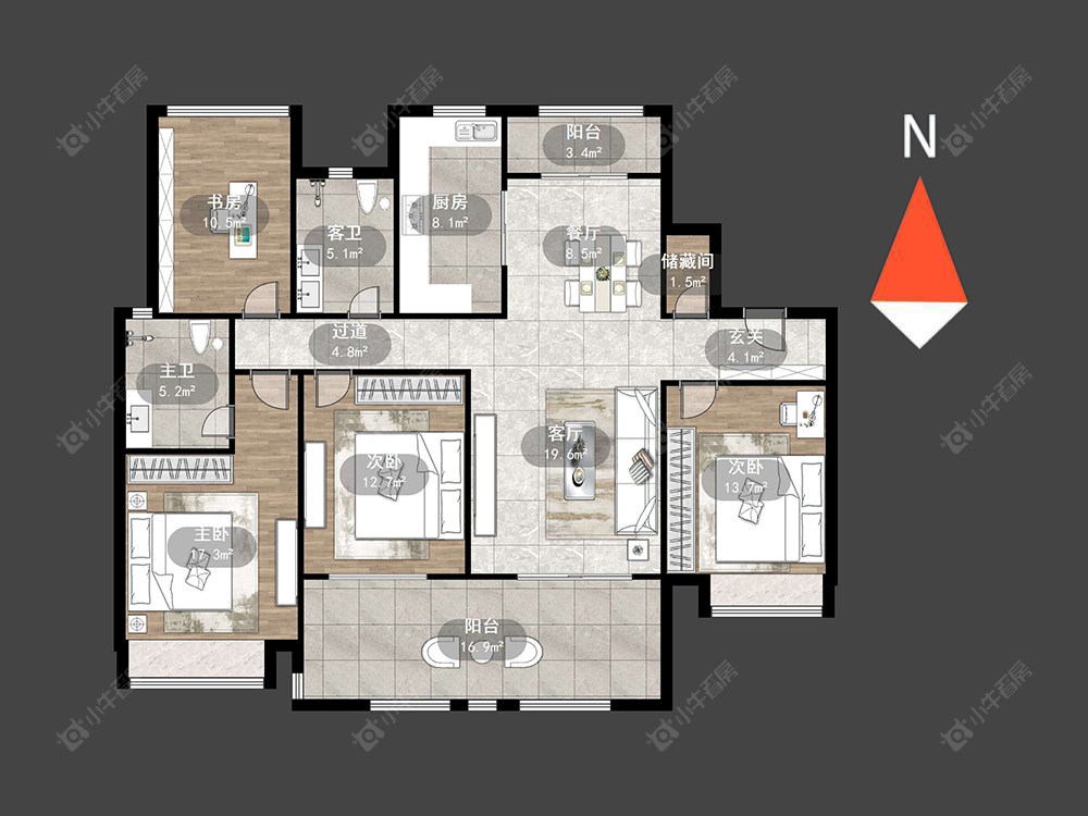 常州新城公馆天域在售二手房源户型图_小牛看房