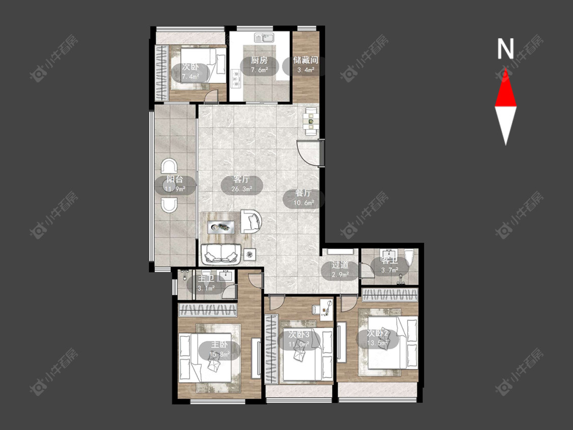 常州桃溪院子在售二手房源户型图_小牛看房