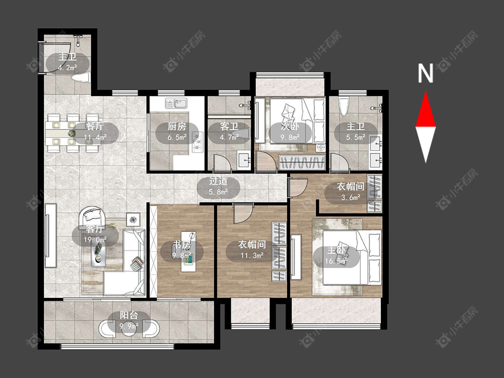 常州星河丹堤四期六区在售二手房源户型图_小牛看房