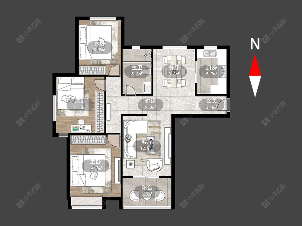 常州景城名轩在售二手房源户型图_小牛看房