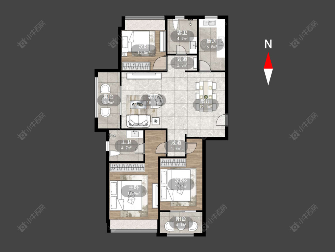 常州清水湾花园二期在售二手房源户型图_小牛看房