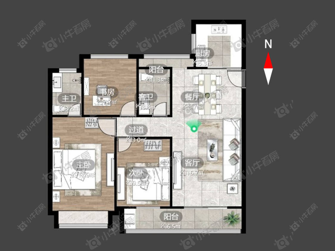 常州中海龙城花园西区在租房源室内图_小牛看房