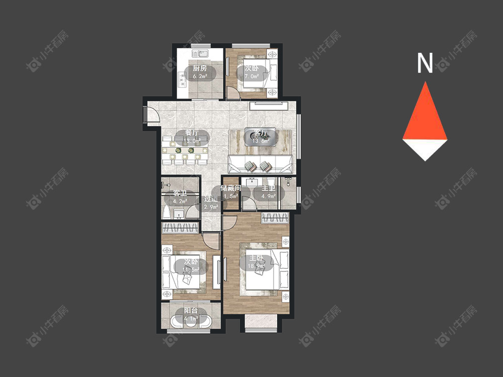 常州万科城在售二手房源户型图_小牛看房