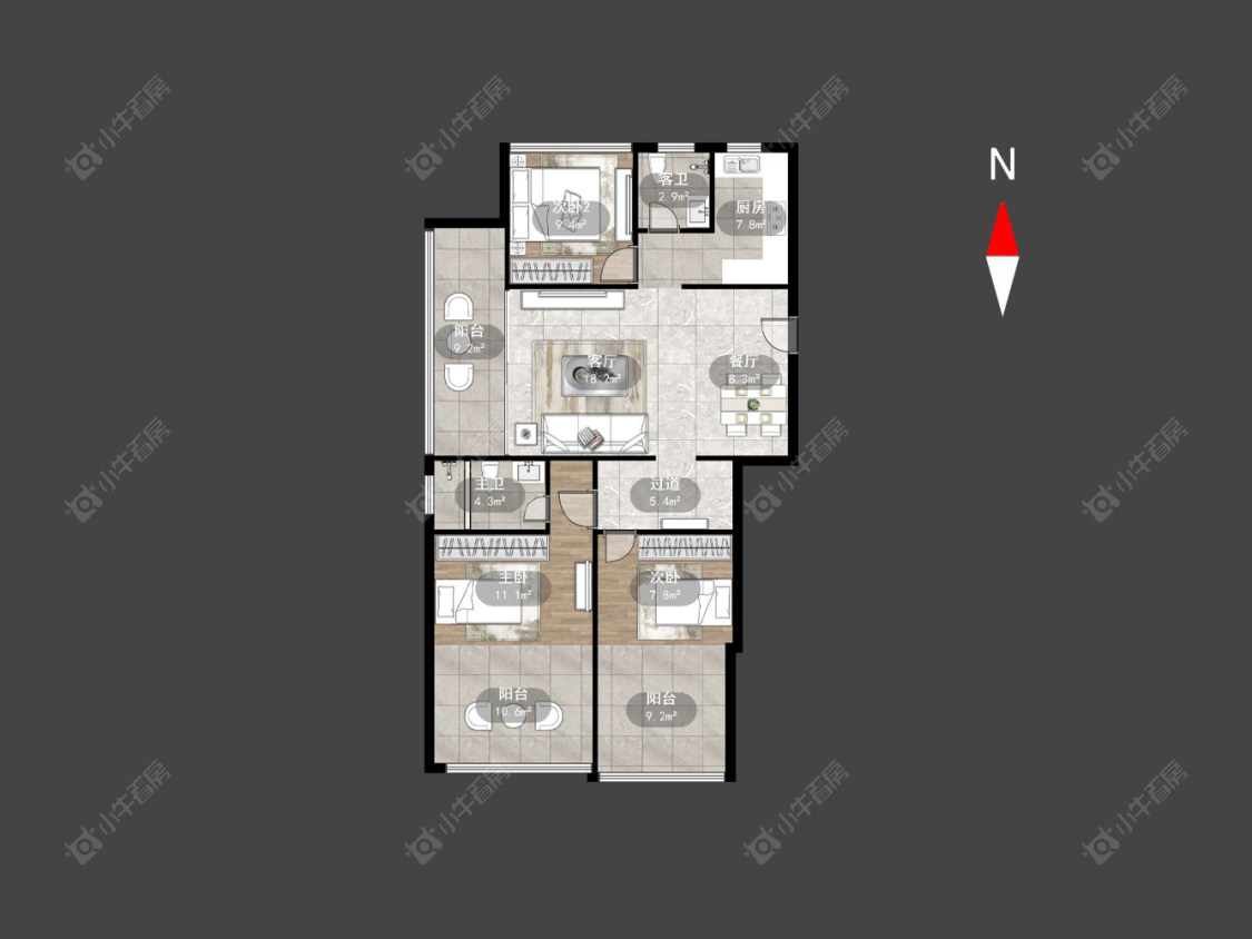 常州百兴澜庭在售二手房源户型图_小牛看房