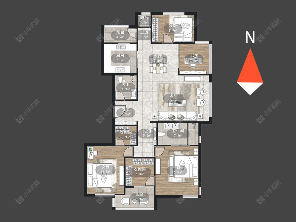 常州高成莱茵三期在售二手房源户型图_小牛看房