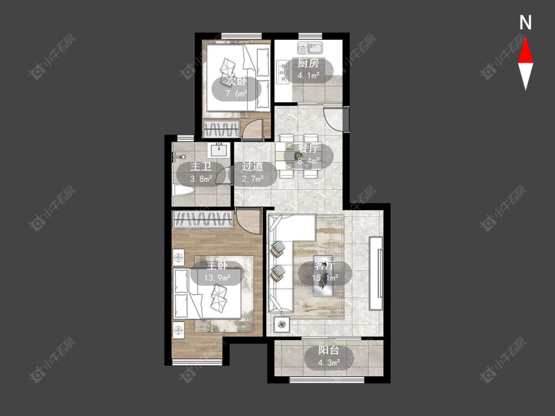 瑞富花苑房源户型图 常州瑞富花苑在售二手房源户型图_小牛看房