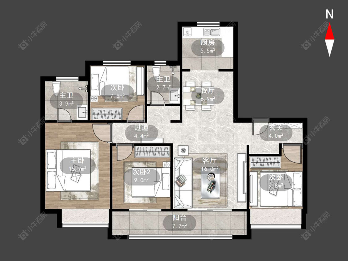 常州保利和光晨樾在售二手房源户型图_小牛看房