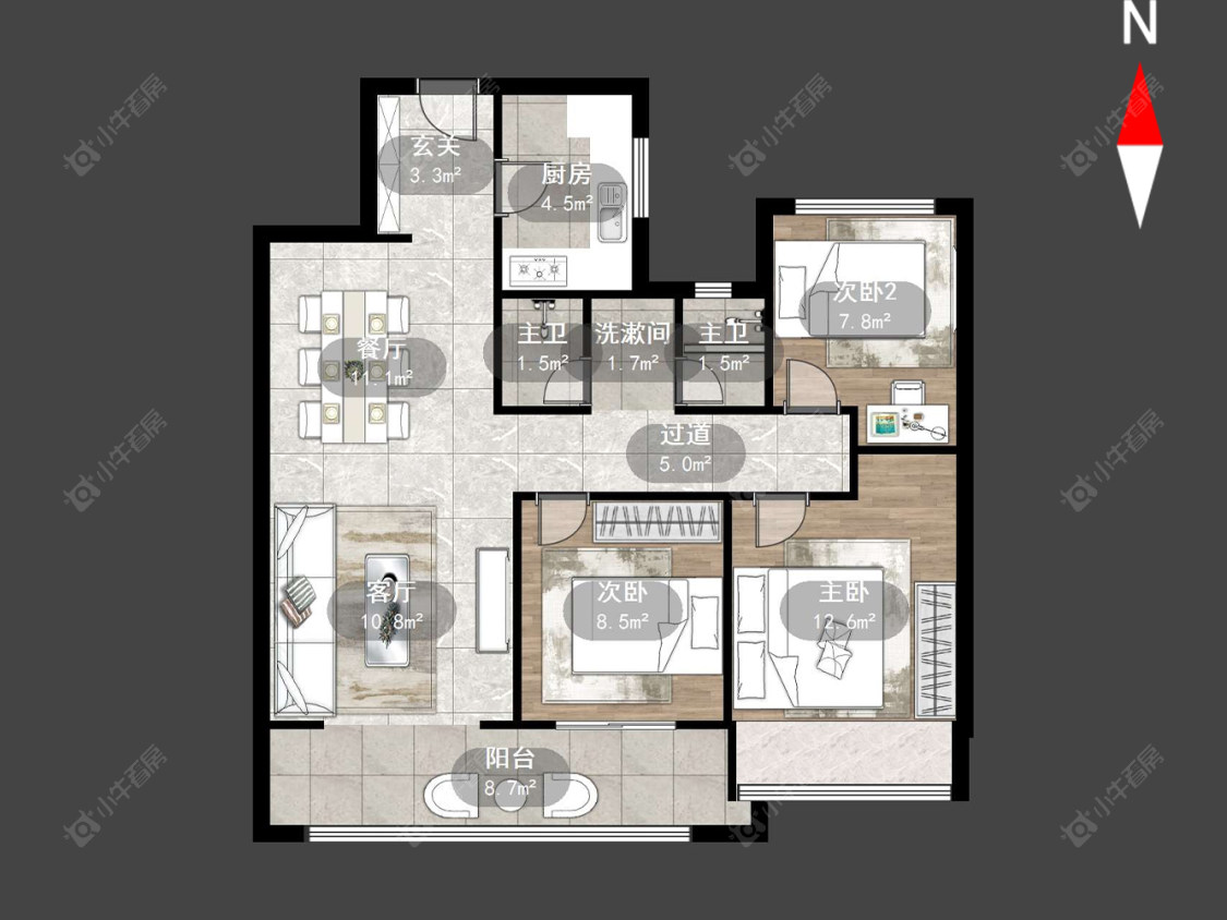 美的世茂云筑房源户型图 常州美的世茂云筑在售二手房源户型图_小牛看房
