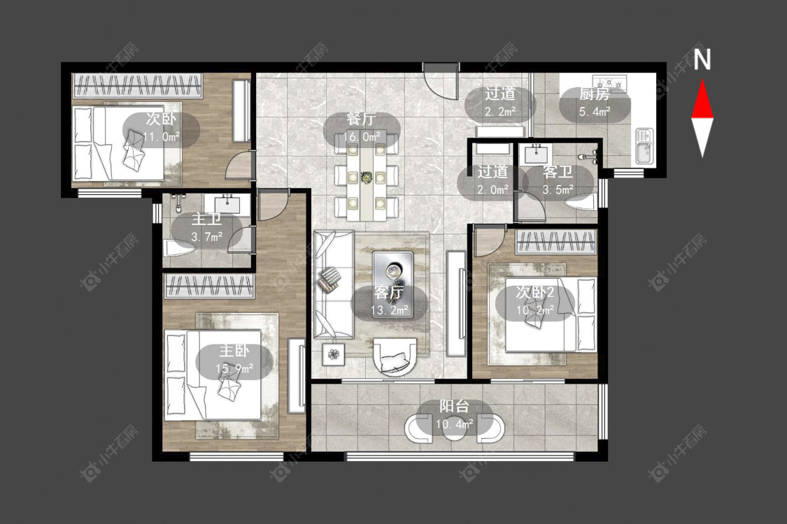 常州星河国际十区在售二手房源户型图_小牛看房
