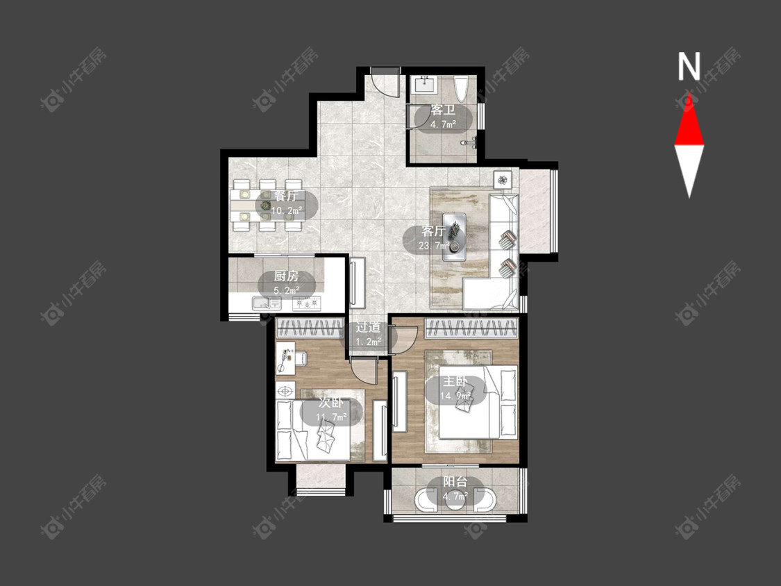 常州百草苑在售二手房源户型图_小牛看房