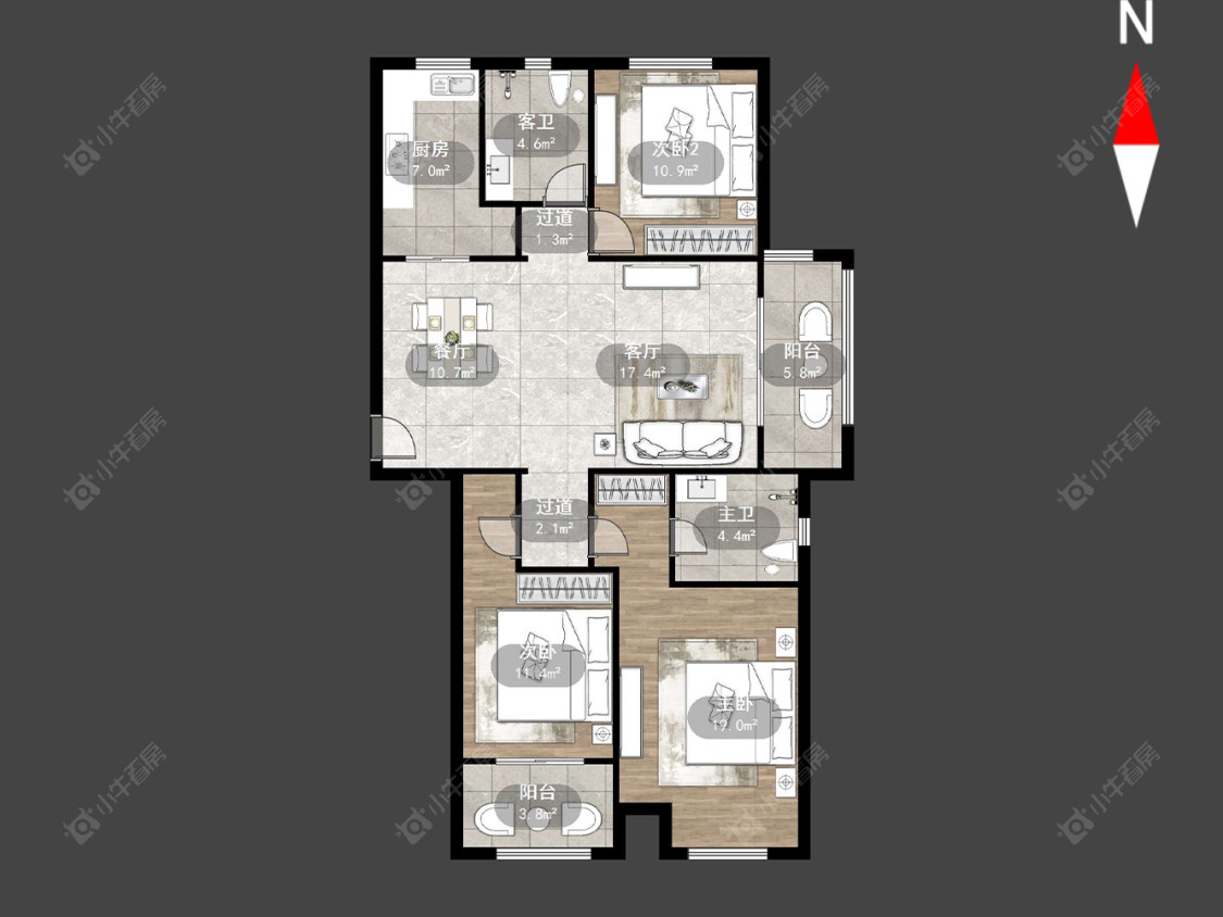 常州香溢紫郡二期在售二手房源户型图_小牛看房