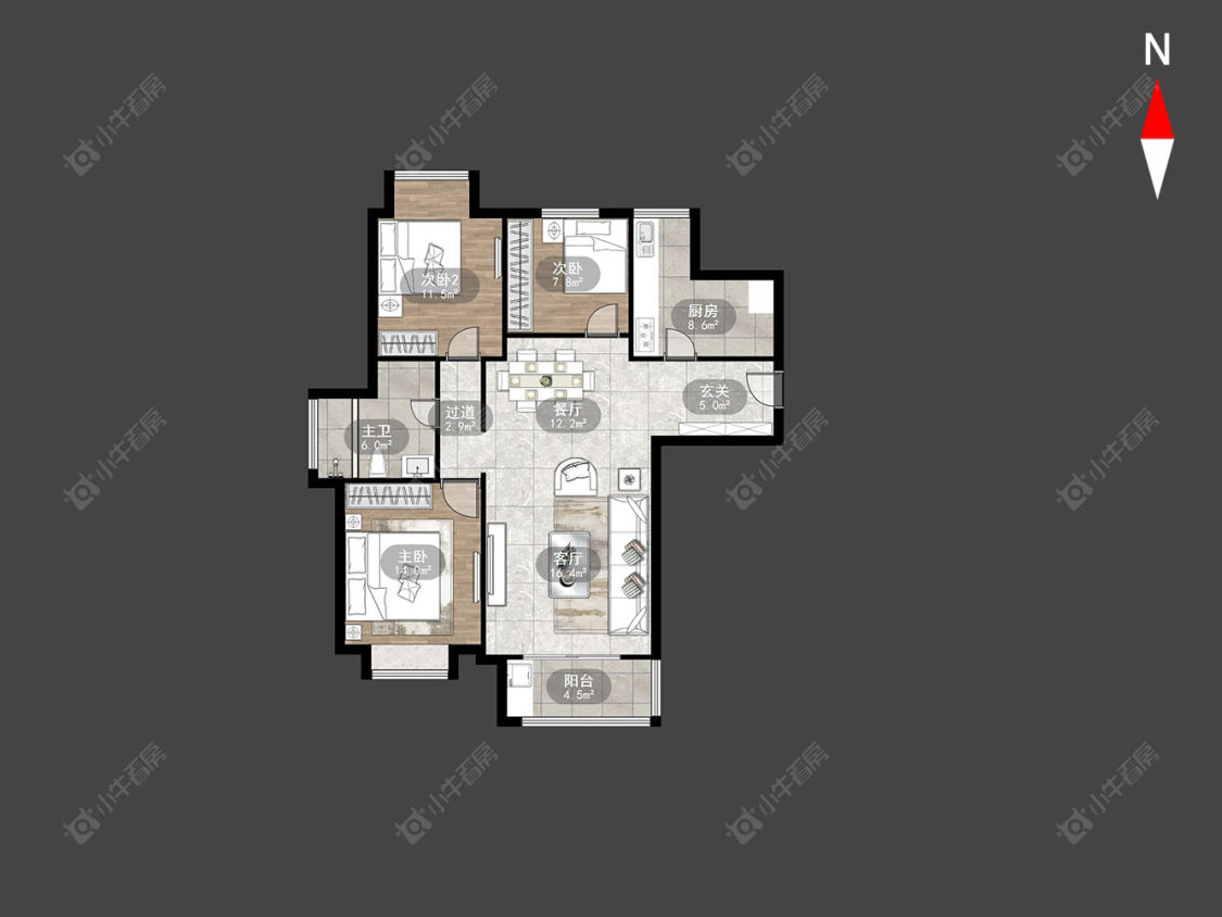常州景瑞英郡在售二手房源户型图_小牛看房